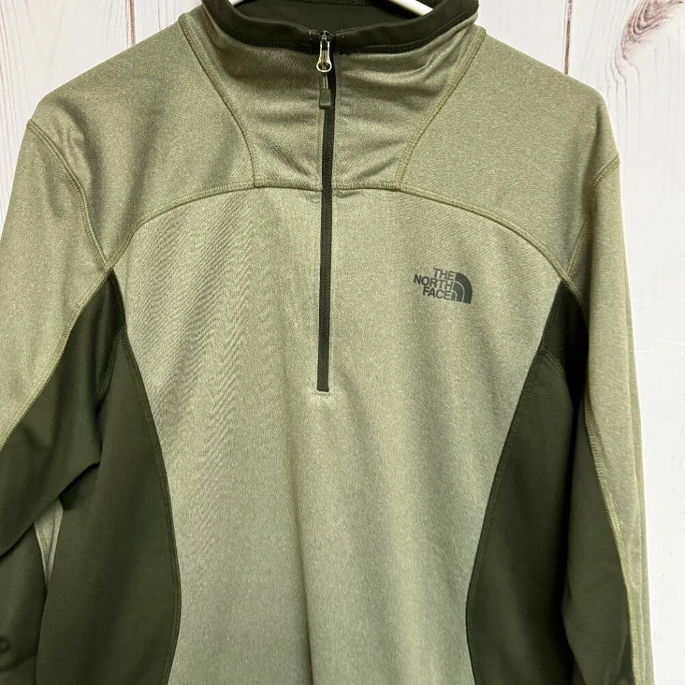 The North‎ Face Tech 1/4 Zip Fleece Men’s Medium Olive Green EUC